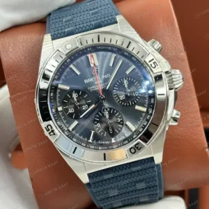 Breitling Super Chronomat B01 44 mm Mavi Kronograf Kauçuk AB0136241B1S1 Super Clone ETA Saat kırp kapak
