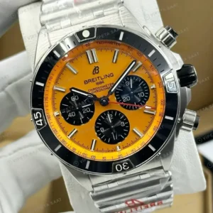 Breitling Chronomat B01 42 mm Turuncu Kronograf Çelik AB0134101K1A1 Super Clone ETA Saat kırp kapak