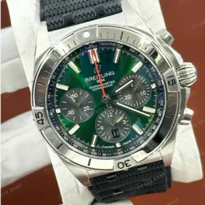 Breitling Chronomat B01 42 mm Yeşil Kronograf Nato AB0136251L1S1 Super Clone ETA Saat kırp kapak