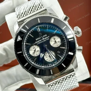 Breitling Superocean Heritage B01 42 mm Mavi Kronograf Hasır Kordon AB0156161C1S1 Super Clone ETA Saat kırp kapak