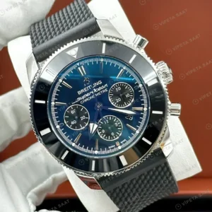 Breitling Superocean Heritage B01 42 mm Mavi Kronograf Hasır Kordon Super Clone ETA Saat BRT0048 Super Clone ETA Saat kırp kapak