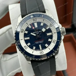 Breitling Superocean Automatic 42 mm Mavi Kadran Kauçuk A17375211C1S1 Super Clone ETA Saat kırp kapak
