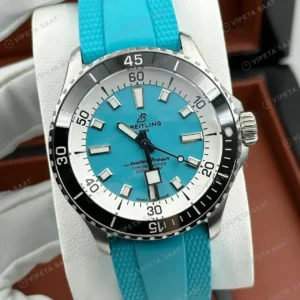 Breitling Superocean Automatic 42 mm Mavi Kadran Kauçuk Gece A17375211C1S1 Super Clone ETA Saat kırp kapak