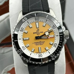 Breitling Superocean Automatic 42 mm Sarı Kadran Kauçuk A17375211I1S1 Super Clone ETA Saat kırp kapak