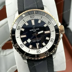 Breitling Superocean Automatic 42 mm Siyah Kadran Kauçuk Gece A17375211B1S1 Super Clone ETA Saat kırp kapak