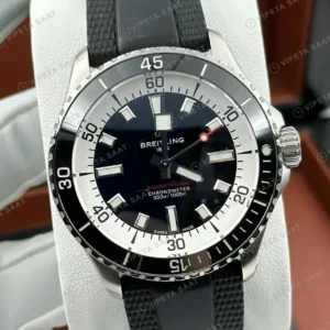 Breitling Superocean Automatic 42 mm Siyah Kadran Kauçuk A17375211B1S1 Super Clone ETA Saat kırp kapak