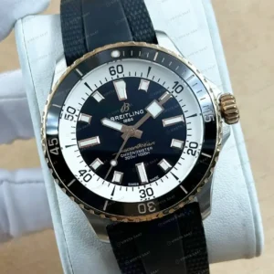 Breitling Superocean Automatic 42 mm Siyah Kadran Kauçuk Düz A17375211B1S1 Super Clone ETA Saat kırp kapak