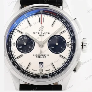 Breitling Premier Beyaz Kadran Mavi Deri Super Clone ETA Saat kırp kapak