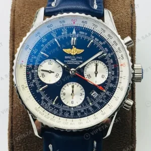 Breitling Navitimer Kronograf Mavi Kadran Çelik Super Clone ETA Saat kırp kapak
