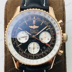 Breitling Navitimer Kronograf Siyah Kadran Gold Super Clone ETA Saat kırp kapak