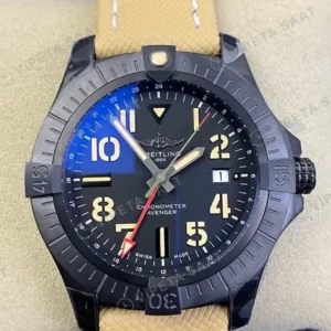Breitling Avenger Siyah Kasa Siyah Kadran Nato Kordon Super Clone ETA Saat kırp kapak