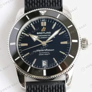Breitling Superocean Heritage Siyah Kadran Siyah Bezel Siyah Kaucuk Kordon Super Clone ETA Saat kırp kapak