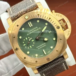 Panerai 47 mm PAM01074 Submersible Bronzo Yeşil Kadran Zarif Super Clone ETA Saat kırp kapak