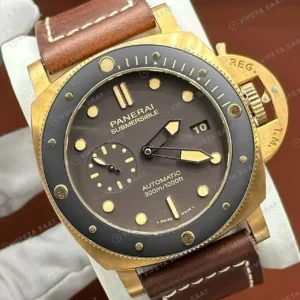 Panerai 47 mm PAM01074 Submersible Bronzo Siyah Kadran Klasik Super Clone ETA Saat kırp kapak