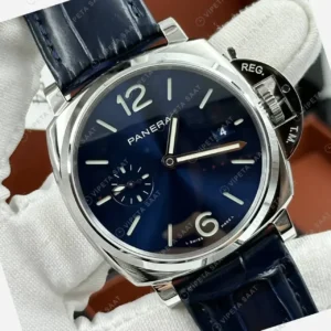 Panerai 45 mm PAM01294 Radiomir Mavi Kadran Deri Kordon Super Clone ETA Saat kırp kapak