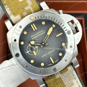 Panerai 42 mm PAM01222 Submersible Titanyum Gri Kadran Nato Super Clone ETA Saat kırp kapak