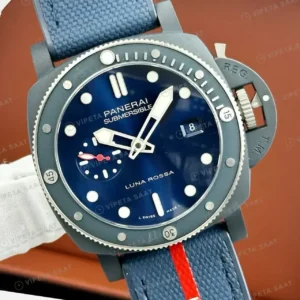 Panerai 47 mm PAM01616 Submersible Karbon Mavi Kadran Nato Super Clone ETA Saat kırp kapak