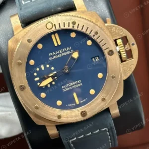 Panerai 47 mm PAM01074 Submersible Bronzo Mavi Kadran Klasik Super Clone ETA Saat kırp kapak