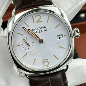 Panerai 45 mm PAM01294 Radiomir Beyaz Kadran Deri Kordon Super Clone ETA Saat kırp kapak