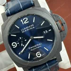 Panerai 44 mm PAM01314 Luminor Marina Mavi Kadran Deniz Super Clone ETA Saat kırp kapak