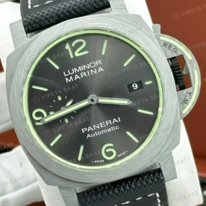 Panerai 44 mm PAM01226 Luminor Marina Karbon Yeşil Kadran Super Clone ETA Saat kırp kapak