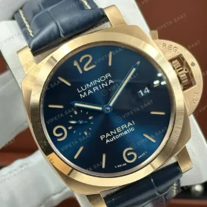 Panerai 44 mm PAM01314 Luminor Marina Bronzo Mavi Kadran Klasik Super Clone ETA Saat kırp kapak