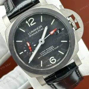 Panerai 44 mm PAM01436 Luminor Luna Rossa Karbon Siyah Super Clone ETA Saat kırp kapak