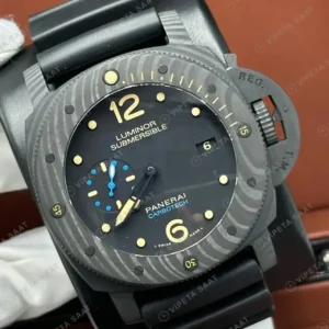 Panerai 44 mm PAM01314 Luminor Karbon Mavi Kadran Super Clone ETA Saat kırp kapak