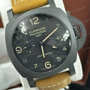 Panerai 44 mm PAM01361 Luminor GMT Siyah Kadran Klasik Super Clone ETA Saat kırp kapak