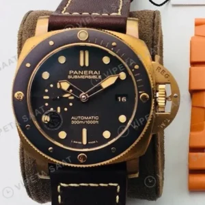 Panerai 47 mm PAM01074 Submersible Bronzo Siyah Kadran Super Clone ETA Saat kırp kapak