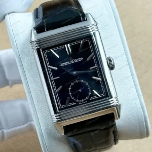 Jaeger LeCoultre Reverso Mavi Kadran Deri Super Clone ETA Saat kırp kapak