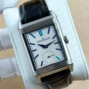 Jaeger LeCoultre Reverso Beyaz Kadran Deri Super Clone ETA Saat kırp kapak