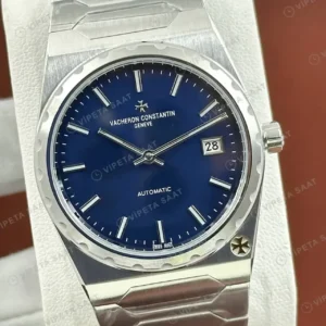 Vacheron Constantin 41 mm Overseas Mavi Kadran Çelik Parlak Super Clone ETA Saat kırp kapak