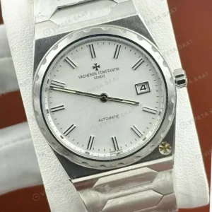 Vacheron Constantin 41 mm Overseas Gümüş Kadran Çelik Super Clone ETA Saat kırp kapak