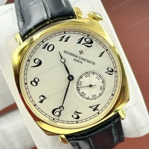 Vacheron Constantin 40 mm Historiques American 1921 Altın Beyaz Kadran Deri Super Clone ETA Saat kırp kapak