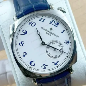 Vacheron Constantin 40 mm Historiques American 1921 Beyaz Kadran Deri Gece Super Clone ETA Saat kırp kapak
