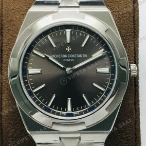 Vacheron Constantin 41 mm Overseas Gri Kadran Celik Super Clone ETA Saat kırp kapak