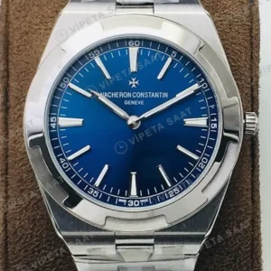 Vacheron Constantin 41 mm Overseas Mavi Kadran Celik Super Clone ETA Saat kırp kapak