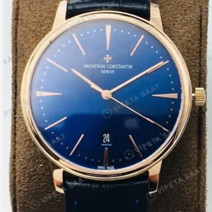 Vacheron Constantin 40 mm Patrimony Mavi Kadran Gold Super Clone ETA Saat kırp kapak