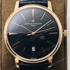 Vacheron Constantin 40 mm Patrimony Siyah Kadran Gold Super Clone ETA Saat kırp kapak