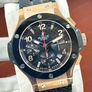 Hublot Big Bang Rose Seramik Kronograf Kauçuk Super Clone ETA Saat kırp kapak