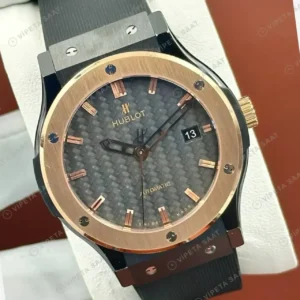 Hublot Classic Fusion Rose Gold Karbon Kadran Kauçuk Super Clone ETA Saat kırp kapak
