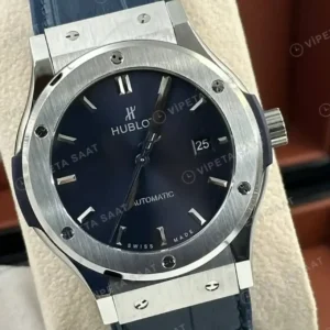 Hublot Classic Fusion Mavi Kadran Deri Gece Super Clone ETA Saat kırp kapak
