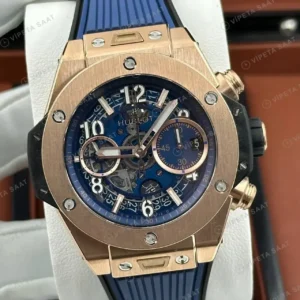 Hublot Big Bang Unico Bronz Kahve Skeleton Kronograf Super Clone ETA Saat kırp kapak