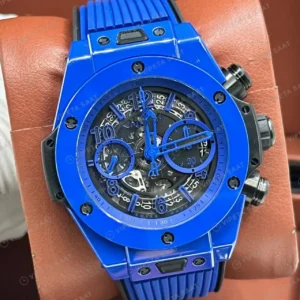 Hublot Big Bang Mavi Seramik Skeleton Kronograf Super Clone ETA Saat kırp kapak