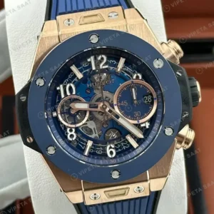 Hublot Big Bang Mavi Kronograf Özel Kauçuk Super Clone ETA Saat kırp kapak