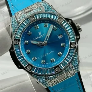 Hublot Big Bang Mavi Kordon Kutu Display Super Clone ETA Saat kırp kapak