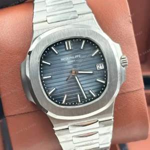 Patek Philippe Nautilus 5811 41 mm Mavi Kadran Beyaz Altın Kilitli Ayar Klipsli Bilezik 5811/1G-001 Super Clone ETA Saat kırp kapak