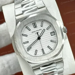 Patek Philippe Nautilus 5711 40 mm Beyaz Kadran Çelik Super Clone ETA Saat kırp kapak