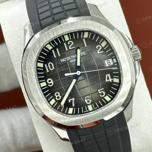 Patek Philippe 40 mm Aquanaut Siyah Kadran Kauçuk Düz Klasik Super Clone ETA Saat kırp kapak